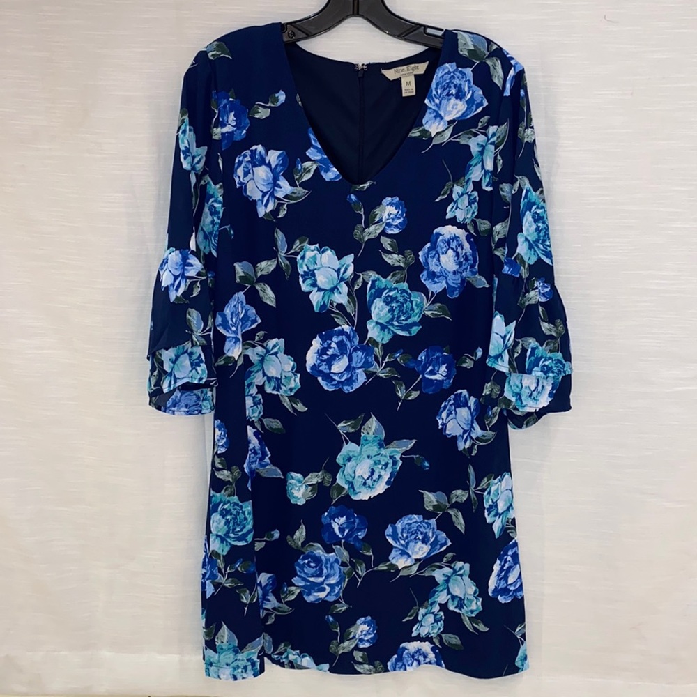 Nine.Eight New York Floral Dress In Dutch Blue